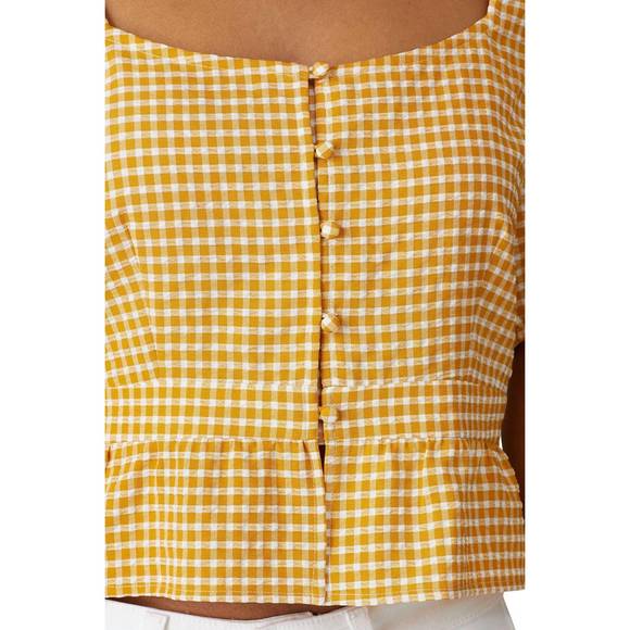 BB DAKOTA gingham top in yellow - Picture 3 of 5